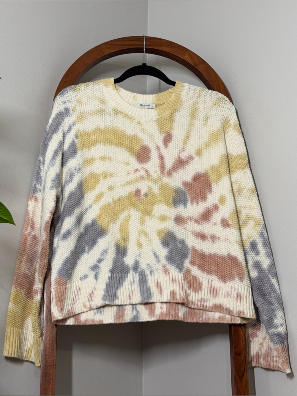Madewell MEDIUM Tie Dye Westford Pullover Textured Knit Sweater